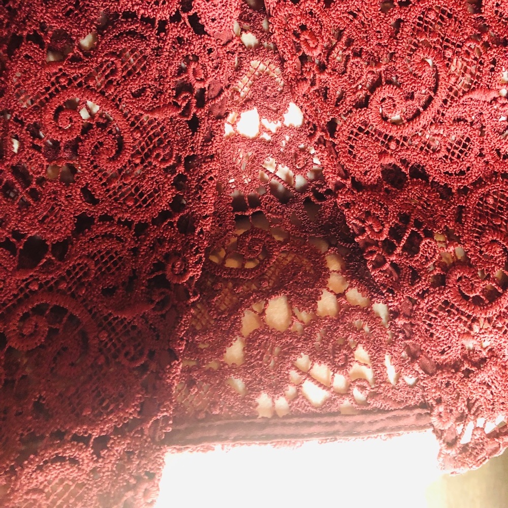 Zara Red Lace Midi Skirt - Picture 8 of 8